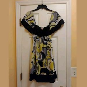 Candies Junior Women Dress Size large Yellow Black